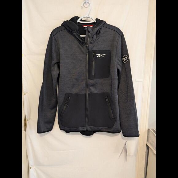 Reebok Other - Reebok Mens Jacket/Gray&Black/NWT/Zip Up/Hooded/Size L but Fits Like A Medium